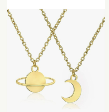 Ожерелья BFF с Луной и Сатурном